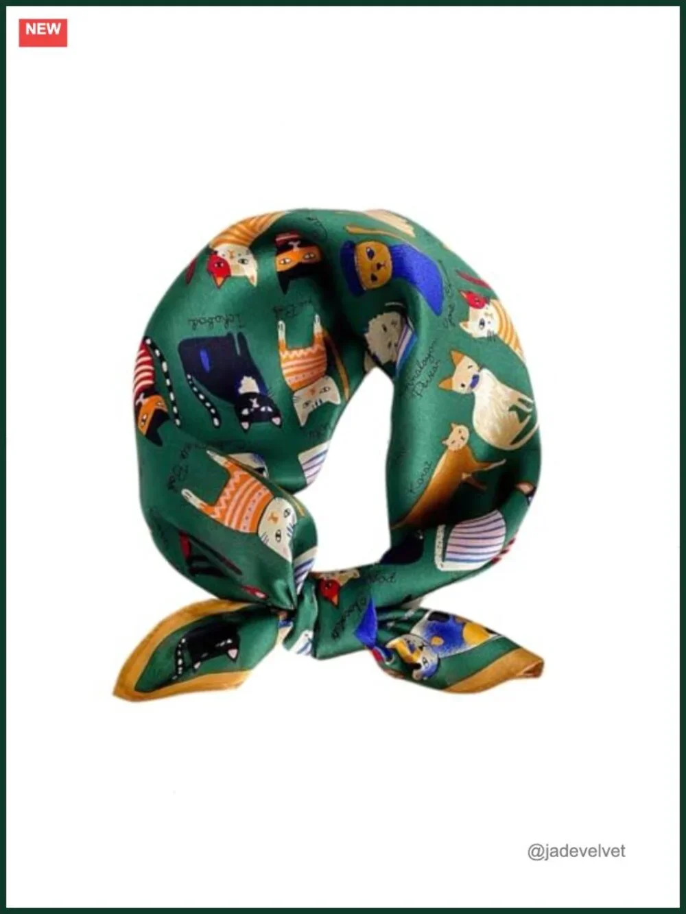 100% Pure Mulberry Silk Small Square Scarf 21x21 Digital Printed Neckerchief